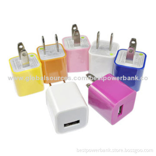 Colorful High Quality 5V/800mA/1A USB Wall Socket Mobile Phone Chargers